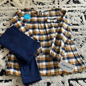 ✨NWT✨ Carters Flannel Tunic w/Leggings Set - Size 2T